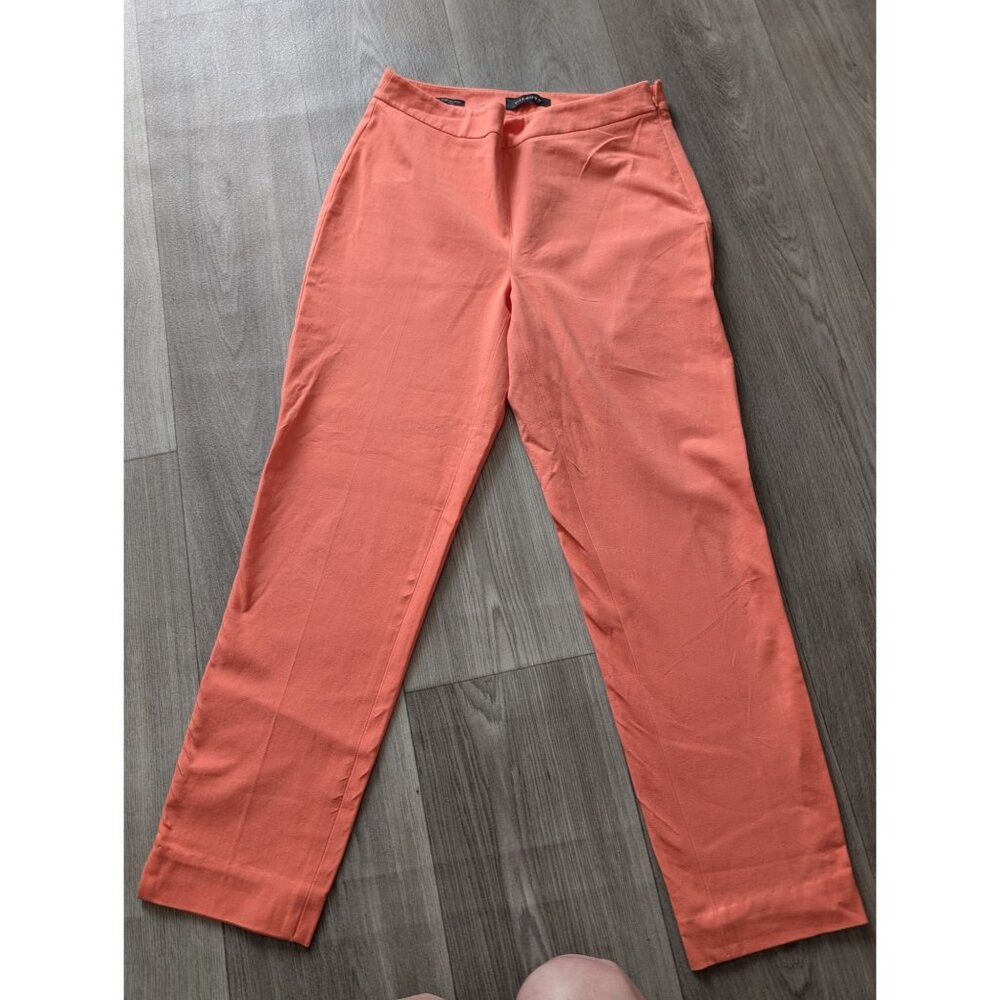 Talbots Womens Chatham Ankle Curvy Pants Size 4 Coral 53% Cotton Blend Stretch